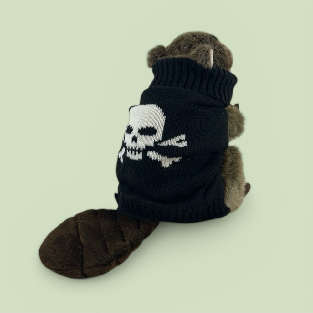 Skull & Crossbones Black & White Knit Dog Sweater